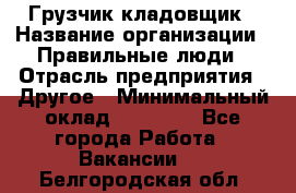 Грузчик-кладовщик › Название организации ­ Правильные люди › Отрасль предприятия ­ Другое › Минимальный оклад ­ 26 000 - Все города Работа » Вакансии   . Белгородская обл.